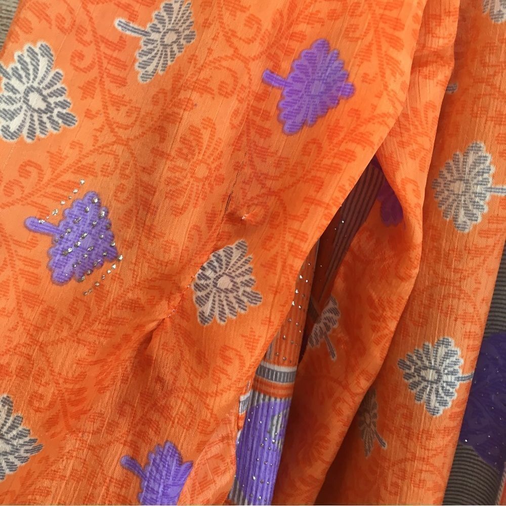 EARTHBOUND TRADING HAREM PANTS IN ORANGE AND PURPLE - Picture 9 of 9